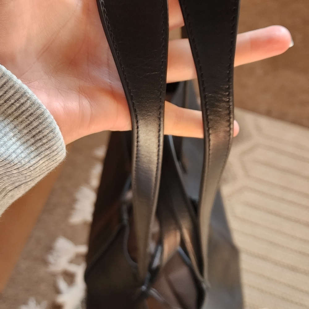 All Saints Black Leather Tote Bag - Picture 3 of 12
